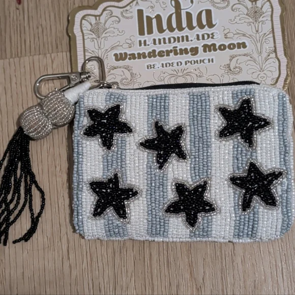 Wandering Moon Handmade In India Beaded Bag Lot: 6 Beaded Pouches & 1 Nag Charm - Picture 6 of 14